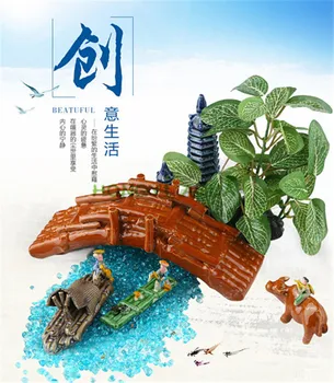

Fish tank Landscaping crafts Aquarium set items Stone bridge Stone house pagoda Gazebo ceramics ferry Small decorations