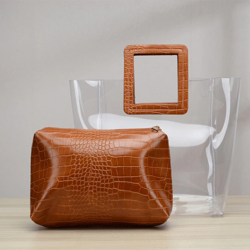 S.IKRR Summer mother bag transparent lady bag jelly multicolor luxury designer handbags high quality