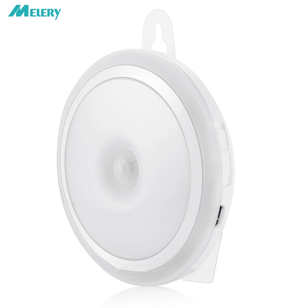 

LED Night Light PIR Motion Sensor Round LED Cabinet light Energy Saving Wall Lamp Lighting By 3A Battery for Closet for Room