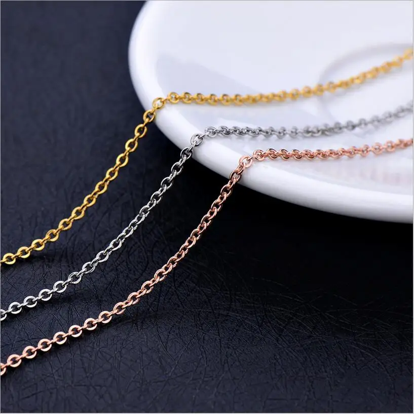 

5yards 1.4mm 2mm 2.3mm 3.0mm Width Stainless Steel Oval Flat Cable Necklace Chain Bulk for DIY Chain Necklace Jewelry Making