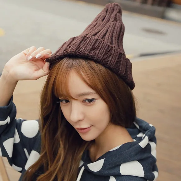 

South Korea pointed hats lovers fashion fringe warm winter knitted hat