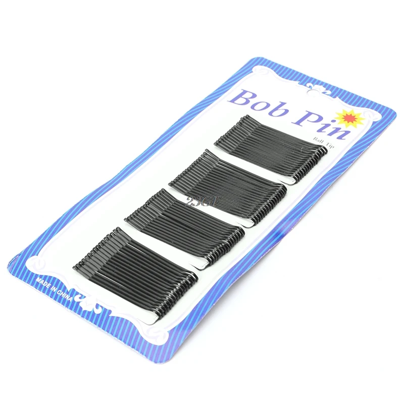 

2017 60x Fashion Invisible Hair Clips Flat Top Bobby Pins Grips Salon Barrette Black Hairdressing tools JUL27_50