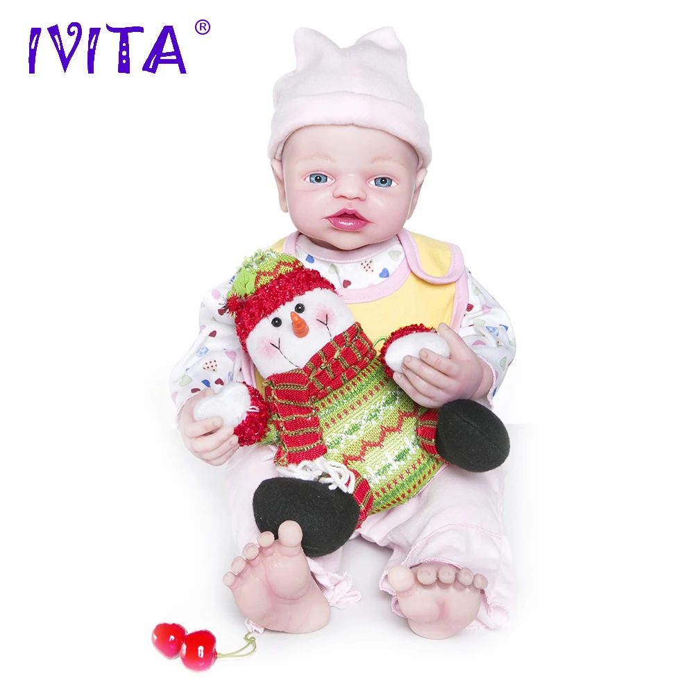 

IVITA 56cm Silicon Baby Dolls Newborn Baby Doll Reborn Babies Silicone Doll Child Inner Stainless Steel Skeleton Moveable Doll
