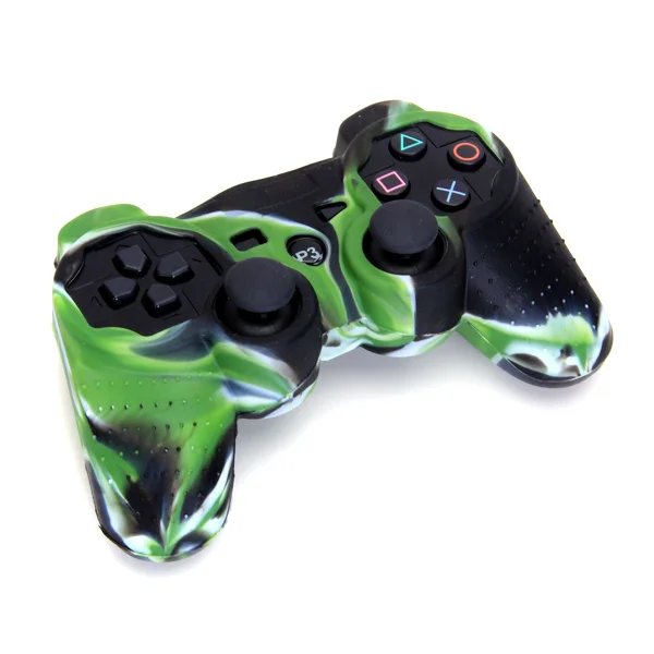 

Silicone Protective Skin Case Cover for Sony PS2 PS3 Controller - Army-Green