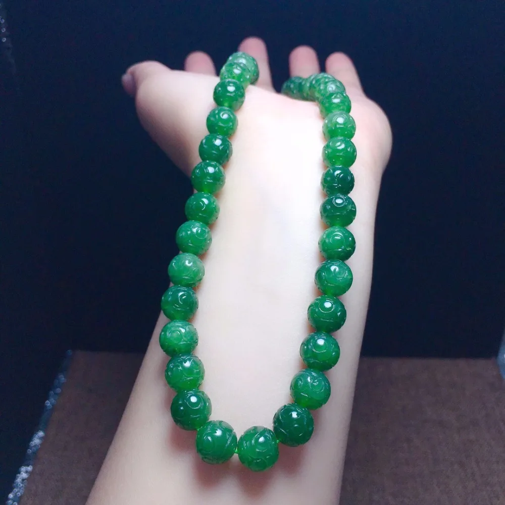 Jasper Necklace Natural Russia Origin Green Jasper Beads Female's Necklaces for Women's Hologram Nacklaces