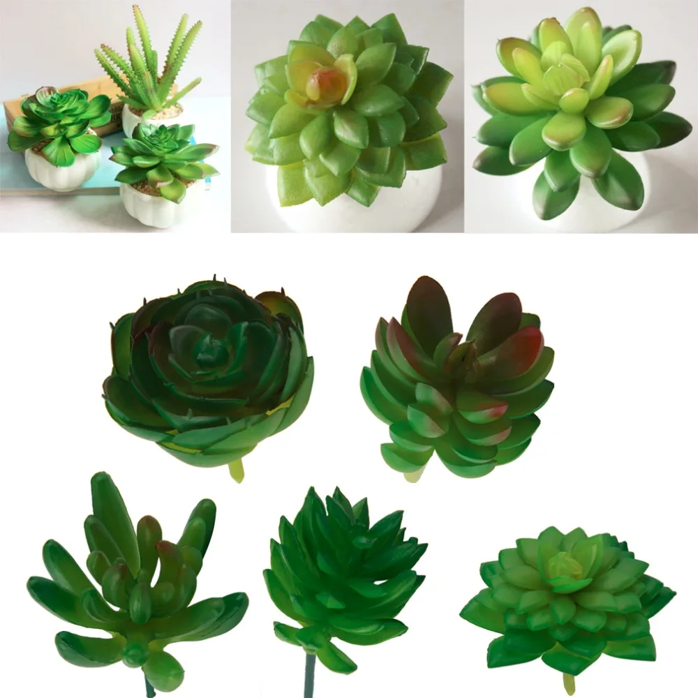 

1Pc 2018 NEW Artificial Mini Plastic Miniature Succulents Plants Art Garden Home Decor