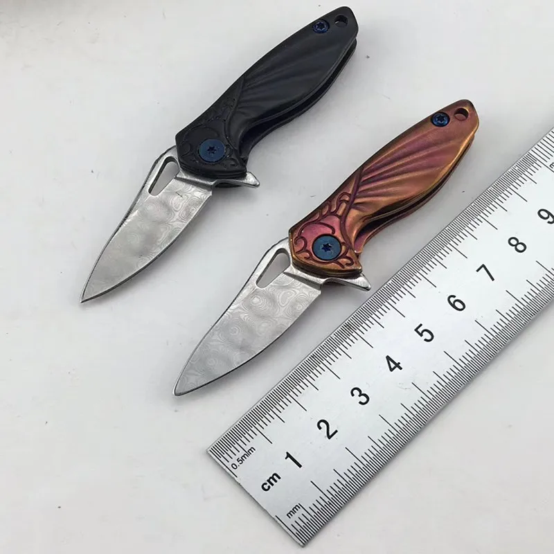 

Beautiful Shell Necklace Folding Blade Knife Mini Pocket Wallet Keychain Knives Survival EDC Tool Cutter Peeler Christmas Gift