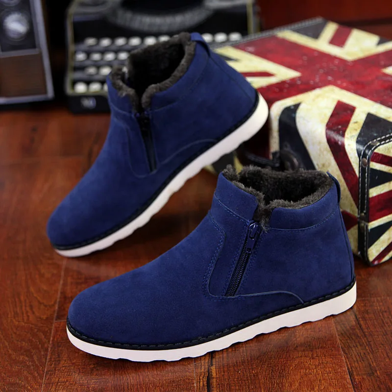 

With Fur 2018 Winter Snow Boots Men Outdoor Shoes Warm Men Footwear Rubber Ankle Boot Winter Shoes HH-845