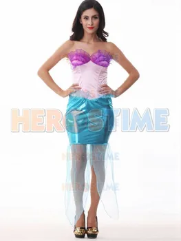 

Mermaid Woman Costume Ariel Little Princess Fancy Party Halloween Dress