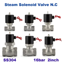 16bar высокая температура 180C 2 способ водяной воздушный пар электромагнитный клапан SS304 2 дюймов-50 PTFE нормально закрытый нержавеющая паровой клапан