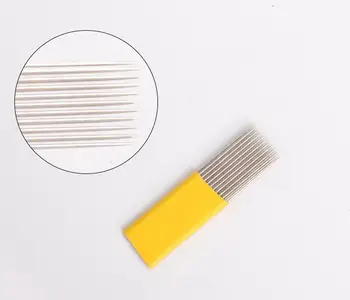 

50pcs Tattoo manual Pen Needles 2 flat 21-Pin Manual Needles For Fog Eyebrow Permanent Makeup Good Handmade free shipping