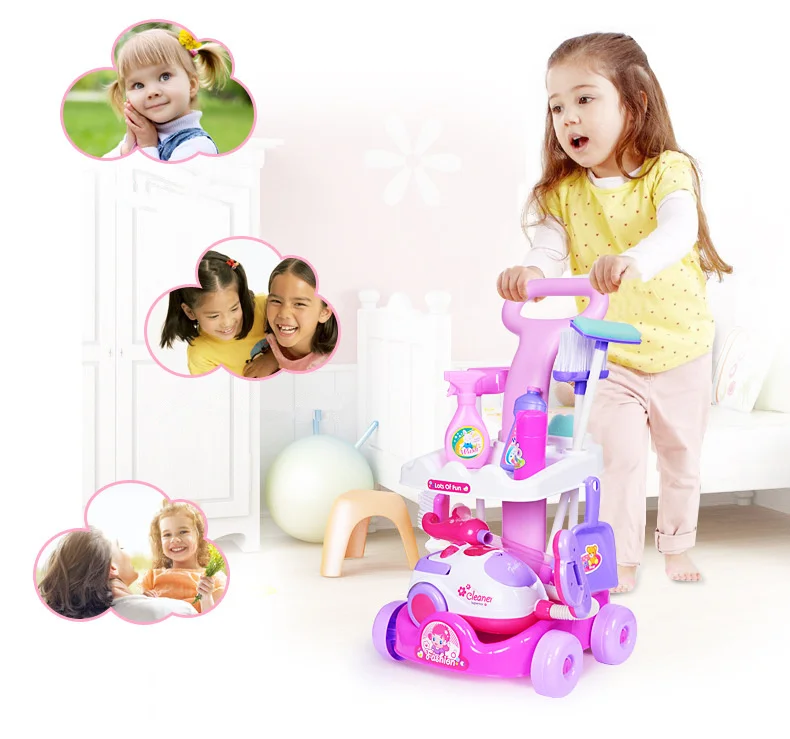 

Play house toy baby kids simulation electronic sounding vacuum cleaner Broom mop sets game tools Pretend play child best gift