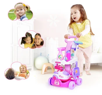 Play house toy baby kids simulation electronic sounding vacuum cleaner Broom mop sets game tools Pretend play child best gift