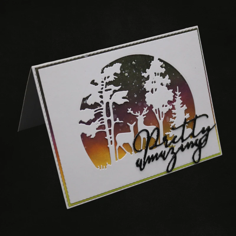  BalleenShiny Forest Deer Metal Cutting Die Stencil DIY Scrapbook Paper Cards Embossing Craft Invita - 33044505006