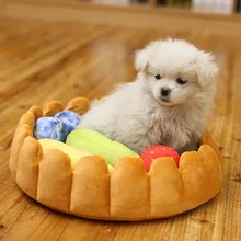 2018 new Cute font b Pet b font Dog Fruit Tart Bed Pad Keep Warm Kennel