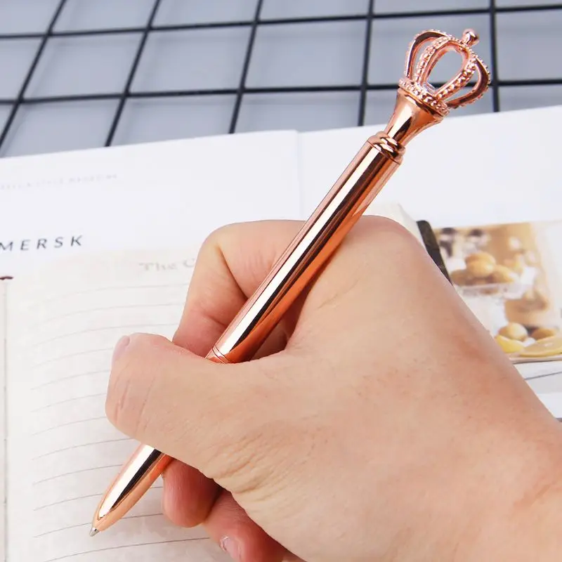 Изысканная сияющая Корона шариковая ручка кристалл алмазный инструмент для письма офисные принадлежности студенческие канцелярские принадлежности
