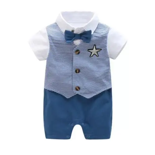 Одежда для новорожденных белая униформа моряков синяя летняя детская комбинезон с коротким рукавом цельный комбинезон Одежда для маленьких мальчиков и девочек - Цвет: 3