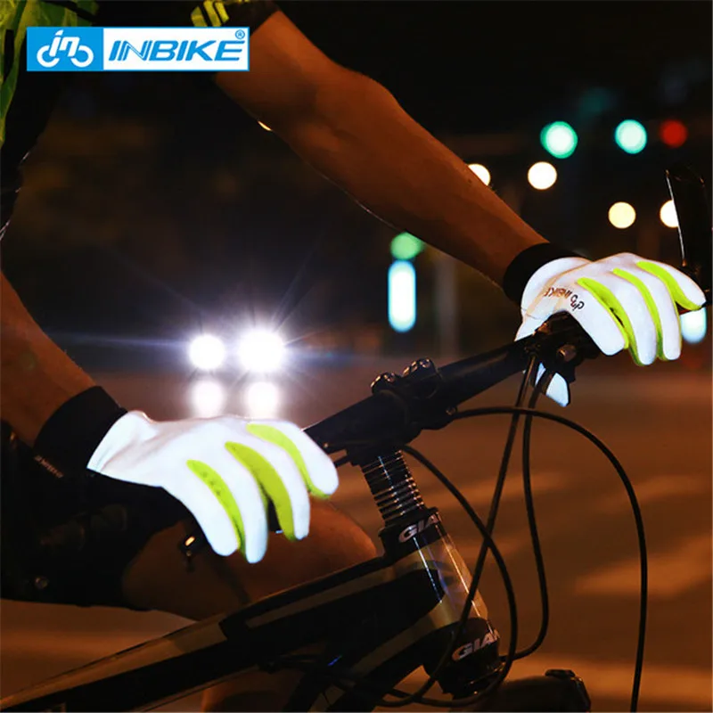 INBIKE Reflective font b Cycling b font font b Gloves b font Full Finger Bike font