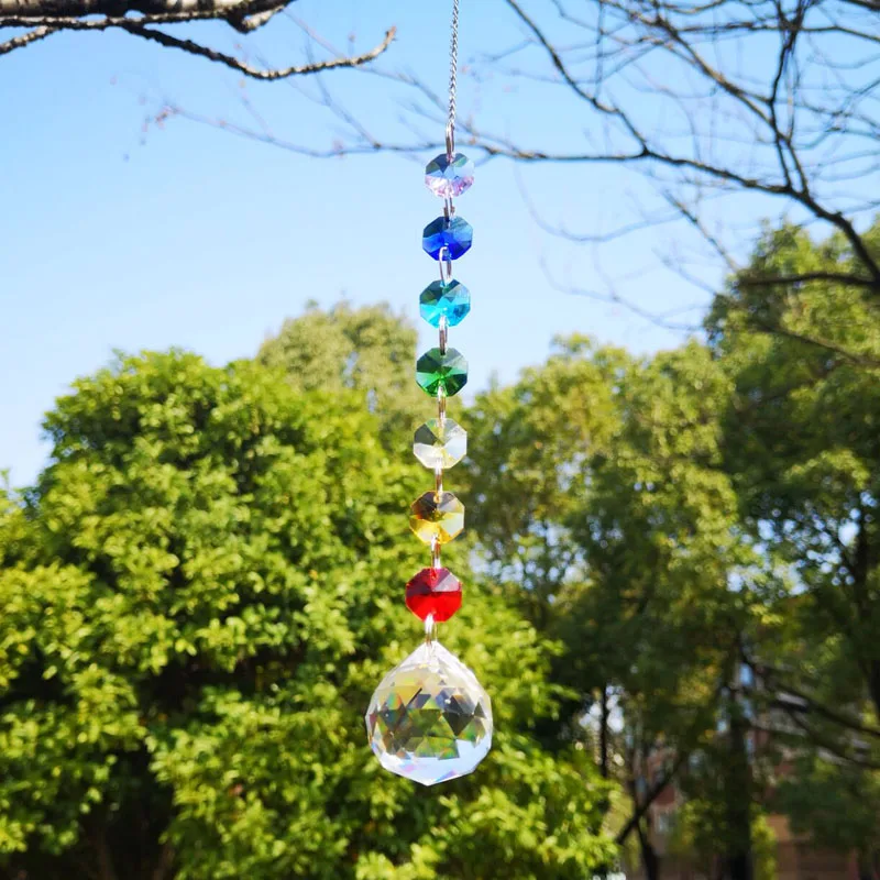 1 шт. чакра хрустальный шар Suncatcher кулон Радуга люстра Декор призма для подвешивания окна украшения