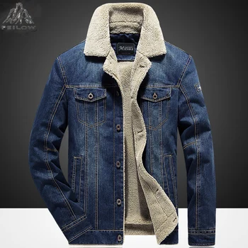 

Mens Denim Jacket Plus Size 5XL 6XL winter Bomber Jacket Men High Quality Cowboy Men's blue wool Jean Jacket Chaqueta Hombre