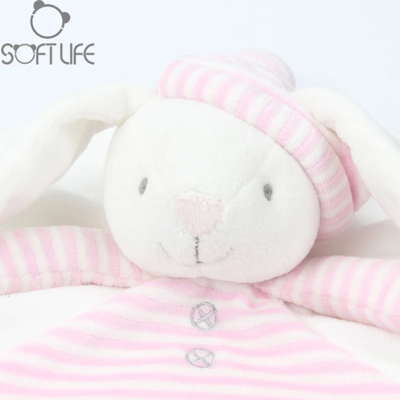 25CM Baby Plush Toy Pink Hat Bear Scarf Handkerchief Appease Towel Rattles Crap Doll Sleep Comfort Doll For Calm Educational Toy (10)