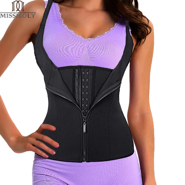 Adjustable Shoulder Strap Waist Trainer Vest Corset Women Zipper Hook