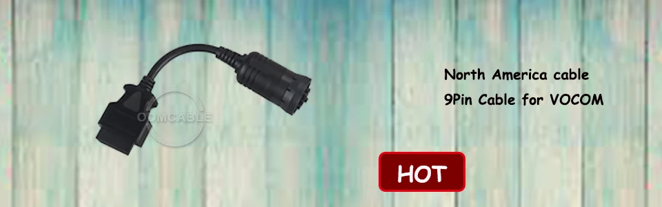North America Truck diagnostic scanner 9Pin Cable for VOCOM
