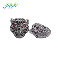Juya – perles panthère à faire soi-même, fournitures, tête de léopard à petit trou, perles de charme en métal européen, pierres naturelles faites à la main, fabrication de bijoux