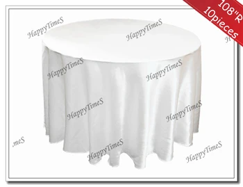 

108" 10pcs/lot Luxury Round Table Tablecloths Satin Fabric Wedding&Banquet Decorations