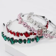 Новая мода простые геометрические многоцветные повязки на голову для уличных танцев, вечеринок, путешествий, шоу, аксессуары для волос 950