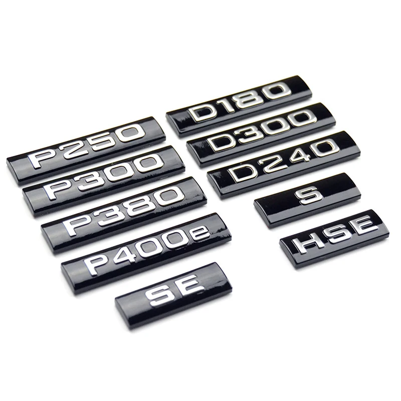 Глянцевая черная бархатная буква P250 P300 P380 P400e D180 D240 D300 S SE HSE эмблема автостайлинг