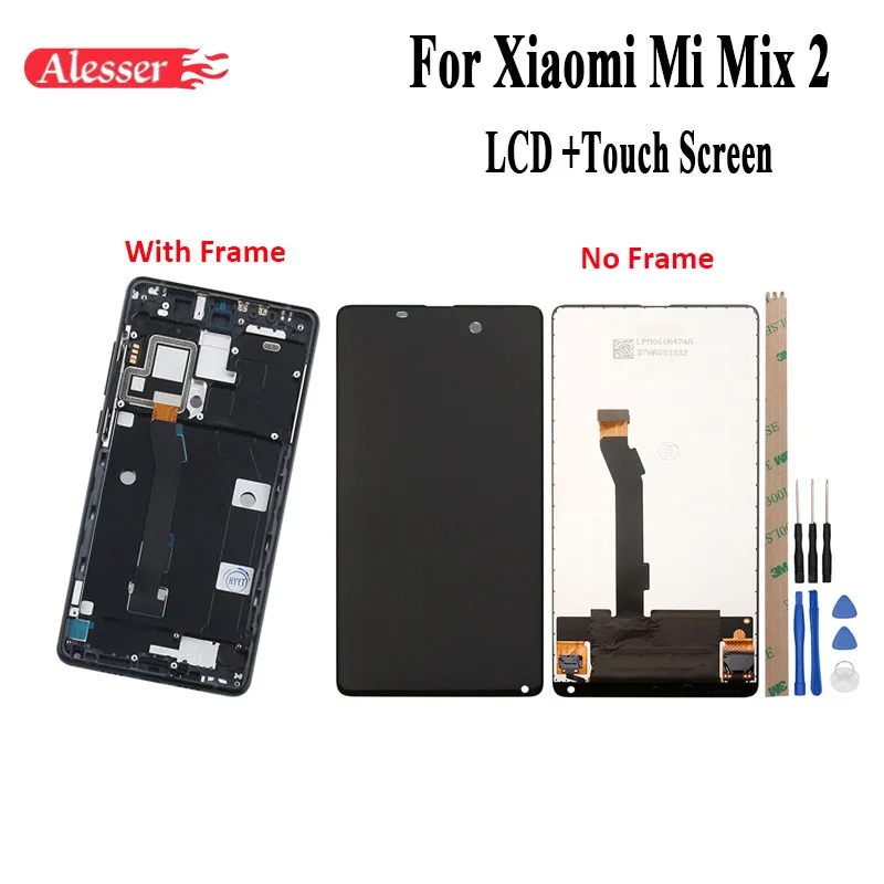 

Alesser For Xiaomi Mi mix2 LCD Display and Touch Screen +Frame 5.99" Mobile Phone Accessories+Tools+Adhesive For Xiaomi Mix 2