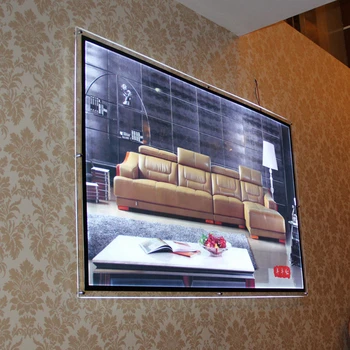 

Large Size Wall Mount Acrylic Poster Frame LED Edge-lit Advertising Display Light Box 24"x40"