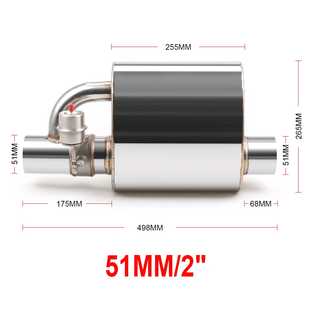 Глушитель выхлопа с клапаном выхлопа из нержавеющей стали Электрический выхлоп комплект дистанционного управления Размер: " /2,25"/2," /2,75"/3" - Цвет: 2INCH