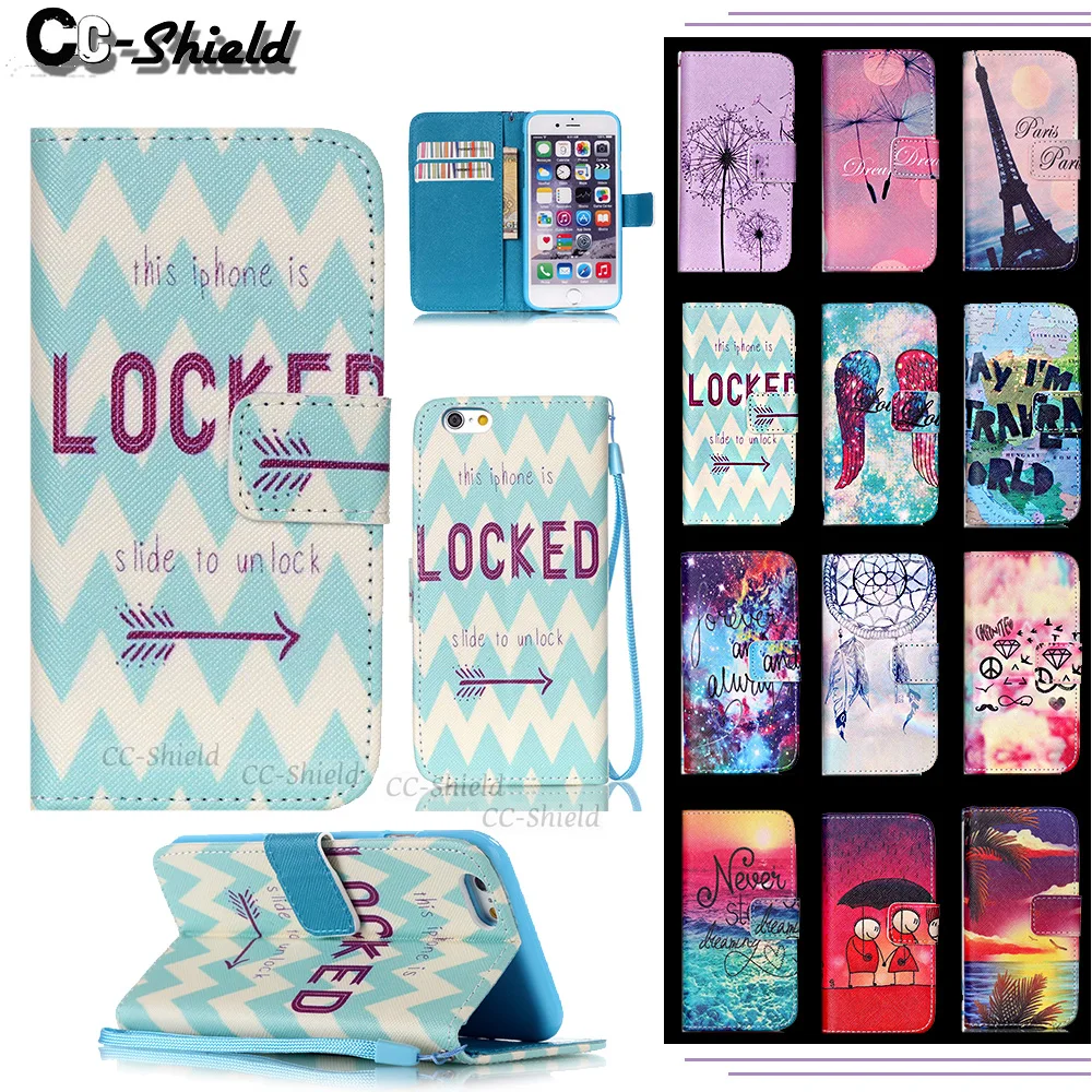 

Magnetic Flip case for Apple iPhone 6 6S 4.7'' inch Wallet Card Slot Painting phone cove case for i Phone 6 6S iPhone6 iPhone6S