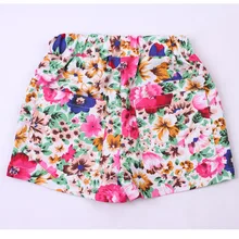 Розничная, летние тонкие Стильные Детские Повседневные Шорты Для Маленьких Девочек Пляжные штаны с цветочным принтом популярные детские штаны