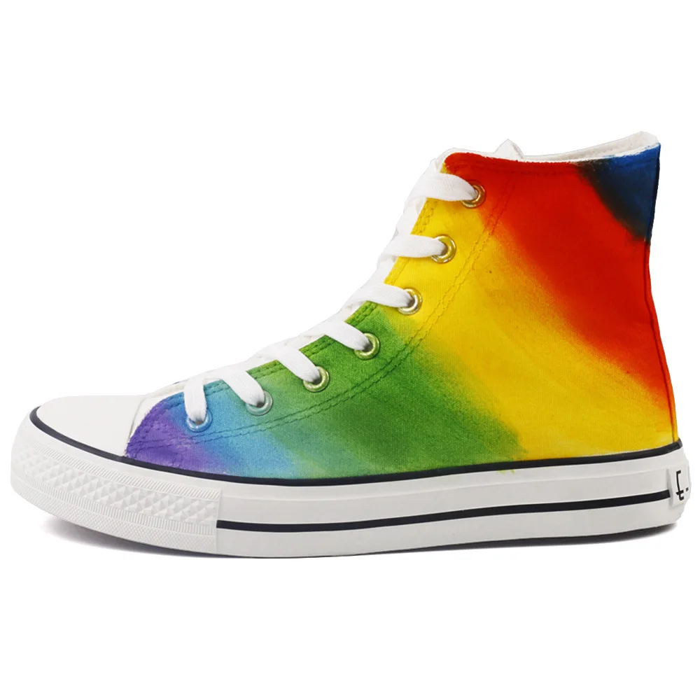 2019 High Help Canvas Shoe Casual Platform Shoes Woman Rainbow Hand Shoes Zapatos De Mujer Sneakers Women Sneaker Femme