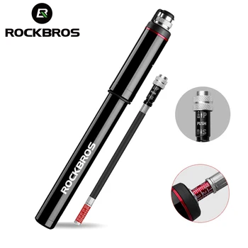 

ROCKBROS Cycling Bike Bicycle Mini Pump 150 PSI Aluminum Alloy Portable With Pressure Gauge Inflator Bike Tire Pump Presta Valve