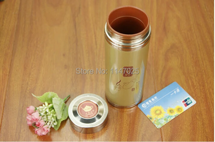 1 шт. золотистый цвет пурпурный глина чайная чашка для офиса с крышкой здоровье Руководство портативный чашка 400 мл AB 1316