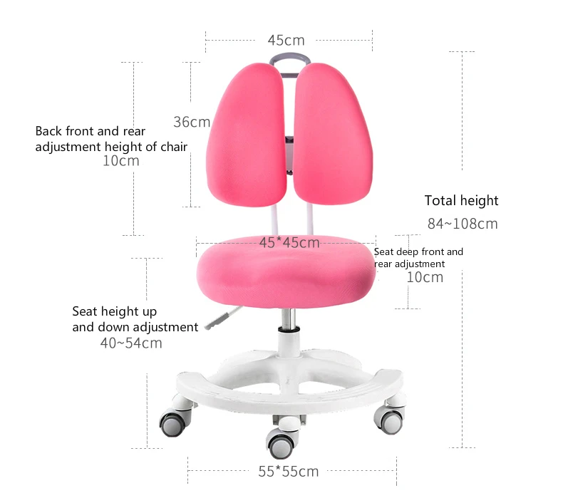 Многофункциональный Детский стол для обучения и стул, набор для хранения, письменный стол, креативный двойной спинкой стул с колесом, Регулируемый угол наклона