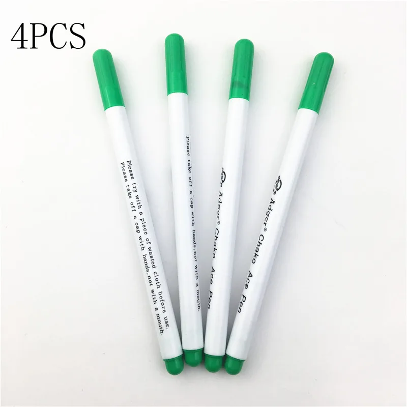 Швейные аксессуары 4 шт. 15,5 см в стиле пэчворк рукоделие воды стирающиеся Ручки Маркеры для ткани растворимых Вышивка крестом меловой инструмент карандаш, Q - Цвет: Зеленый