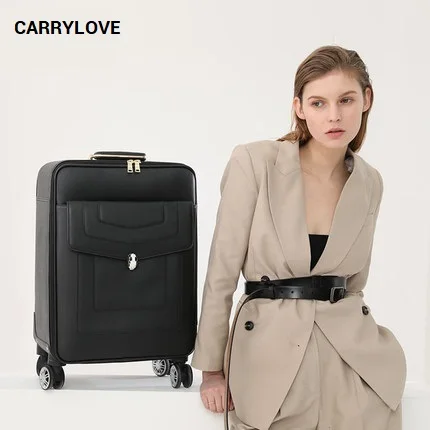 

CARRYLOVE fashion luggage series 16/20/24 inch size PU noble Rolling Luggage Spinner brand Travel Suitcase