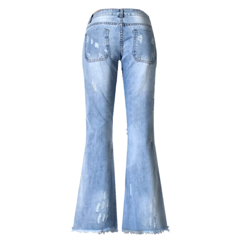Женские джинсы с широкими штанинами, женские джинсовые штаны до колена, Pantalones Vaqueros Mujer Jean Trou Genou