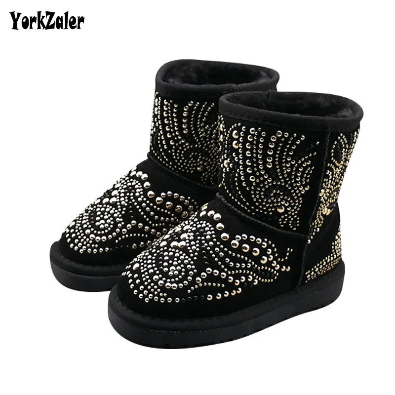 

Yorkzaler Winter Kids Snow Boots For Girls Boys Sequin Bling High Top Children's Boots keeping Warm Todder Baby Shoes Footwear