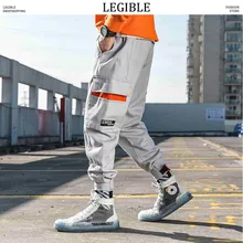 Разборчивые цветные брюки карго мужские s Уличная одежда с карманом шаровары мужские хип-хоп штаны для бега Корейская одежда 3XL