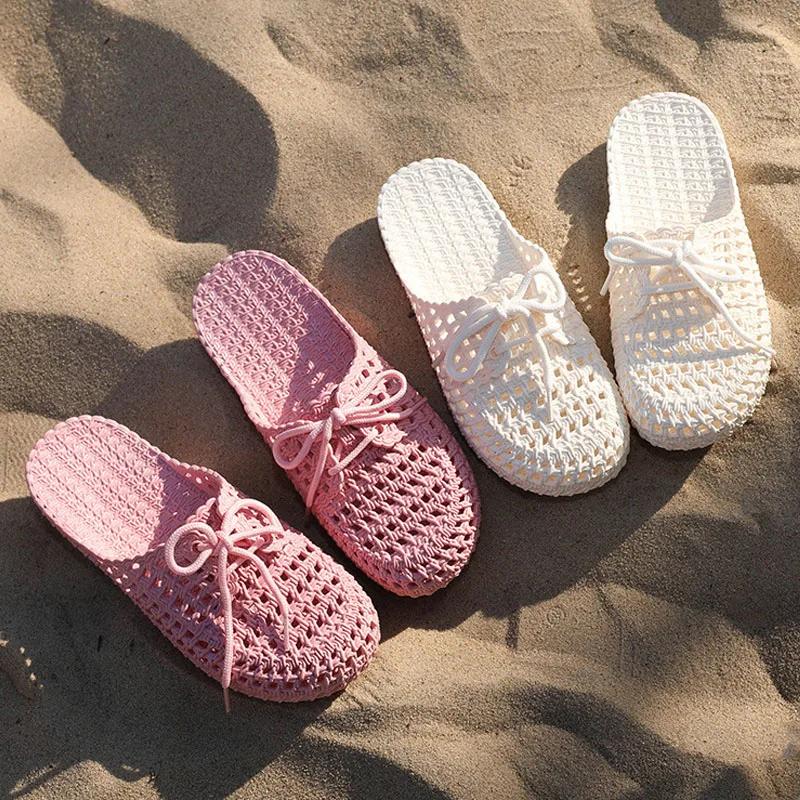 Пляжная обувь; летние шлепанцы на шнуровке для девочек; вьетнамки на плоской подошве; домашняя обувь; удобные повседневные женские тапочки; женская уличная обувь; W109