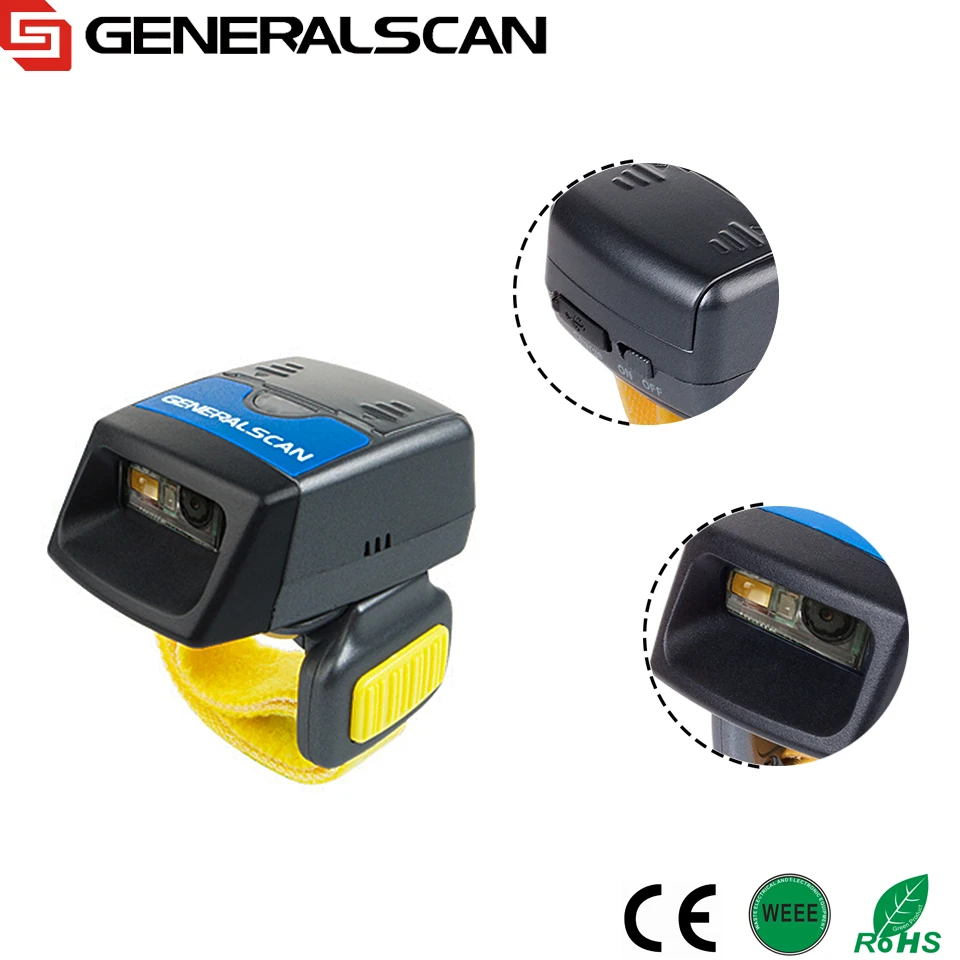 

Hot Sale Generalscan GS R1500BT-HW wearable 2D Ring barcode scanner