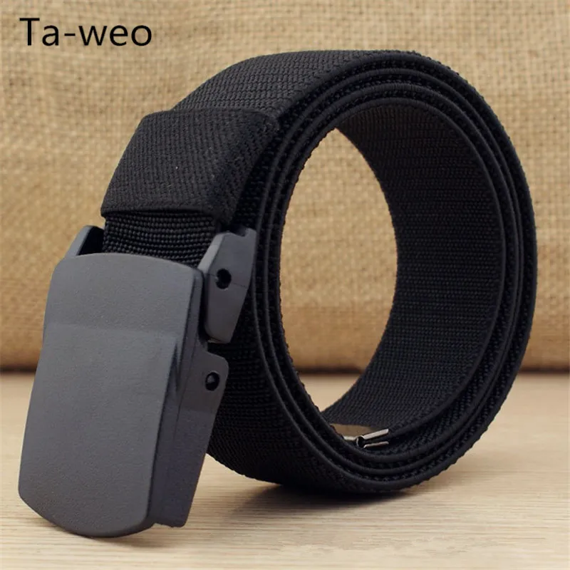 Casual 1.5'' Wide Canvas Breathable Belt, Plastic Press Buckle Belt