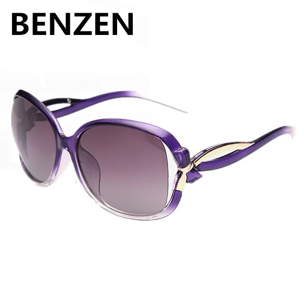 BENZEN, женские солнцезащитные очки, поляризационные, негабаритные, с бантом, солнцезащитные очки для женщин, женские солнцезащитные очки, Oculos De Sol Feminino, чехол 6010 - Цвет линз: PURPLE