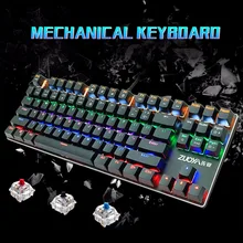 Ru/Us Mechanical Keyboard Blue Red Switch 87key Anti-ghosting Mix/RGB Backlit USB Wired Gaming Keyboard For PC Laptop Pro Gamer pro wired rgb mechanical keyboard bluetooth wireless cherry switch gaming keyboard double shot backlit keycaps for gamer